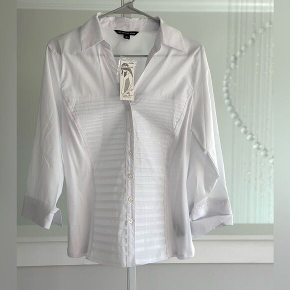 Zac And Rachel Woven and Knit Pleated front button down shirt - Picture 5 of 8